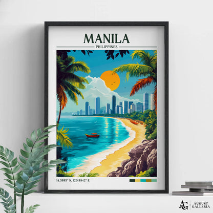 Manila Philippines Retro Travel Print