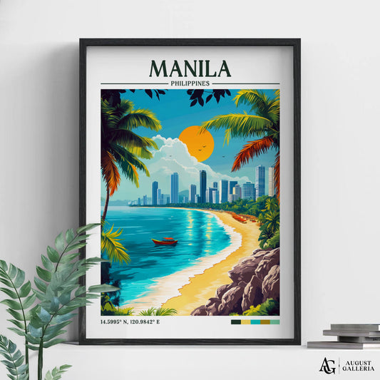 Manila Philippines Retro Travel Print