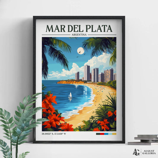 Mar del Plata Retro Travel Print