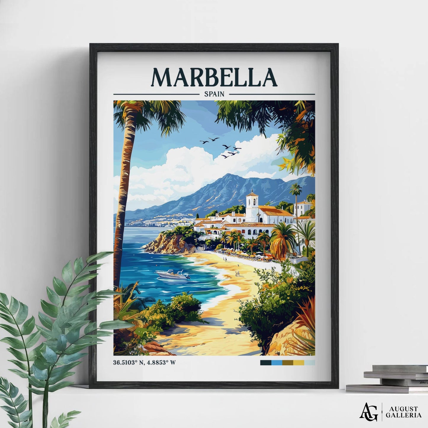 Marbella Spain Retro Travel Print