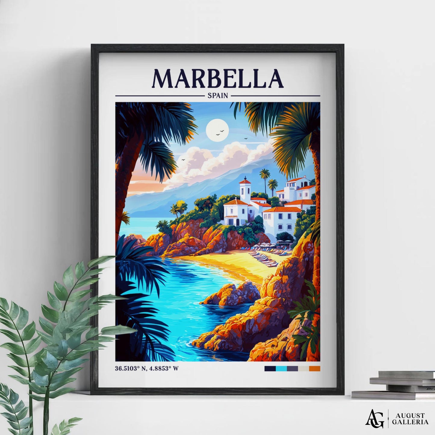 Marbella Spain Retro Travel Print