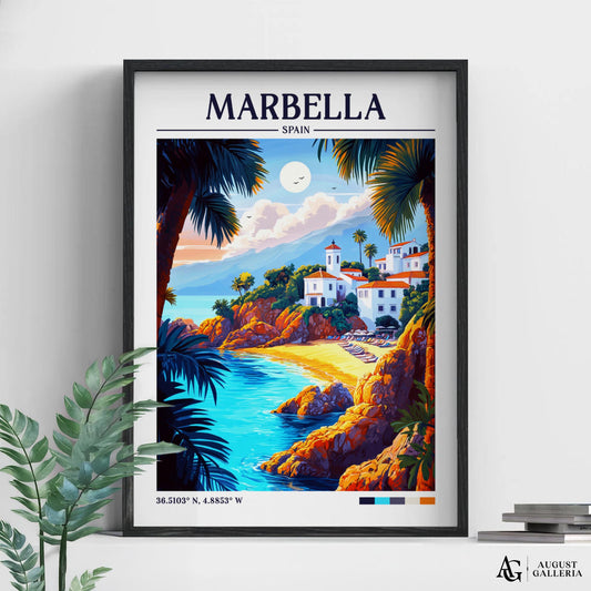 Marbella Spain Retro Travel Print