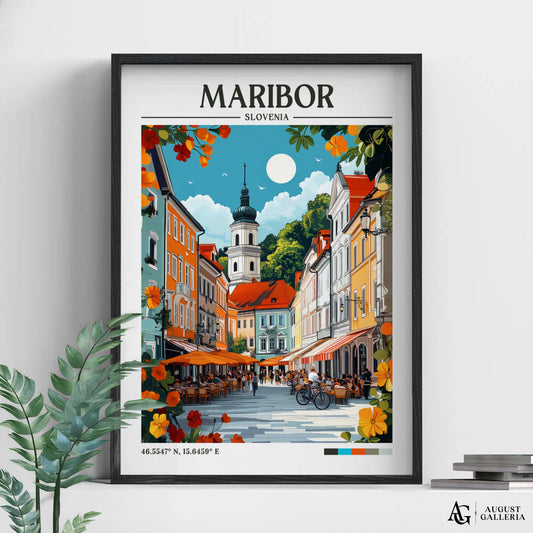 Maribor Slovenia Retro Travel Print