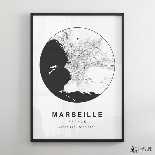 Marseille Minimalist Map