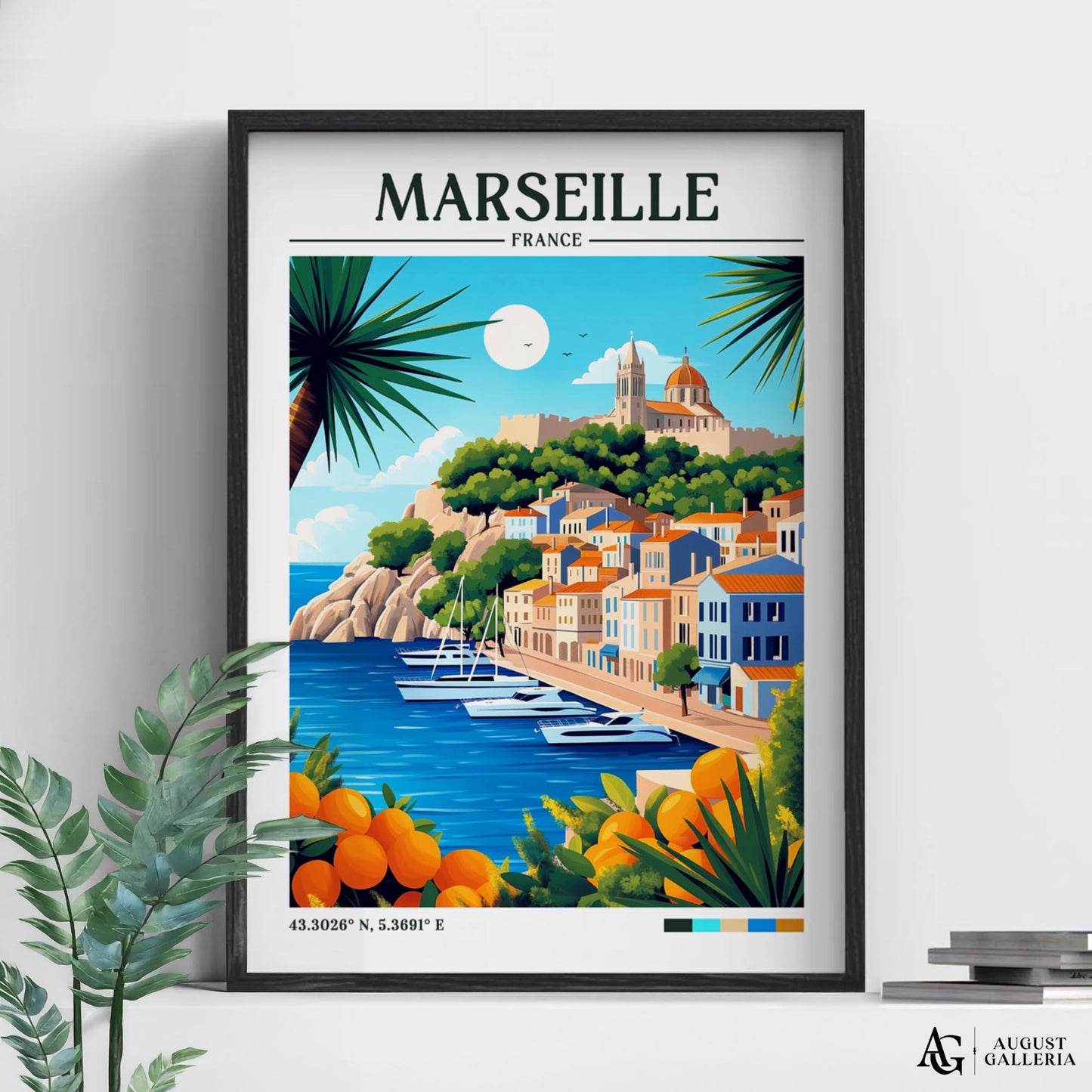 Marseille France Retro Travel Print