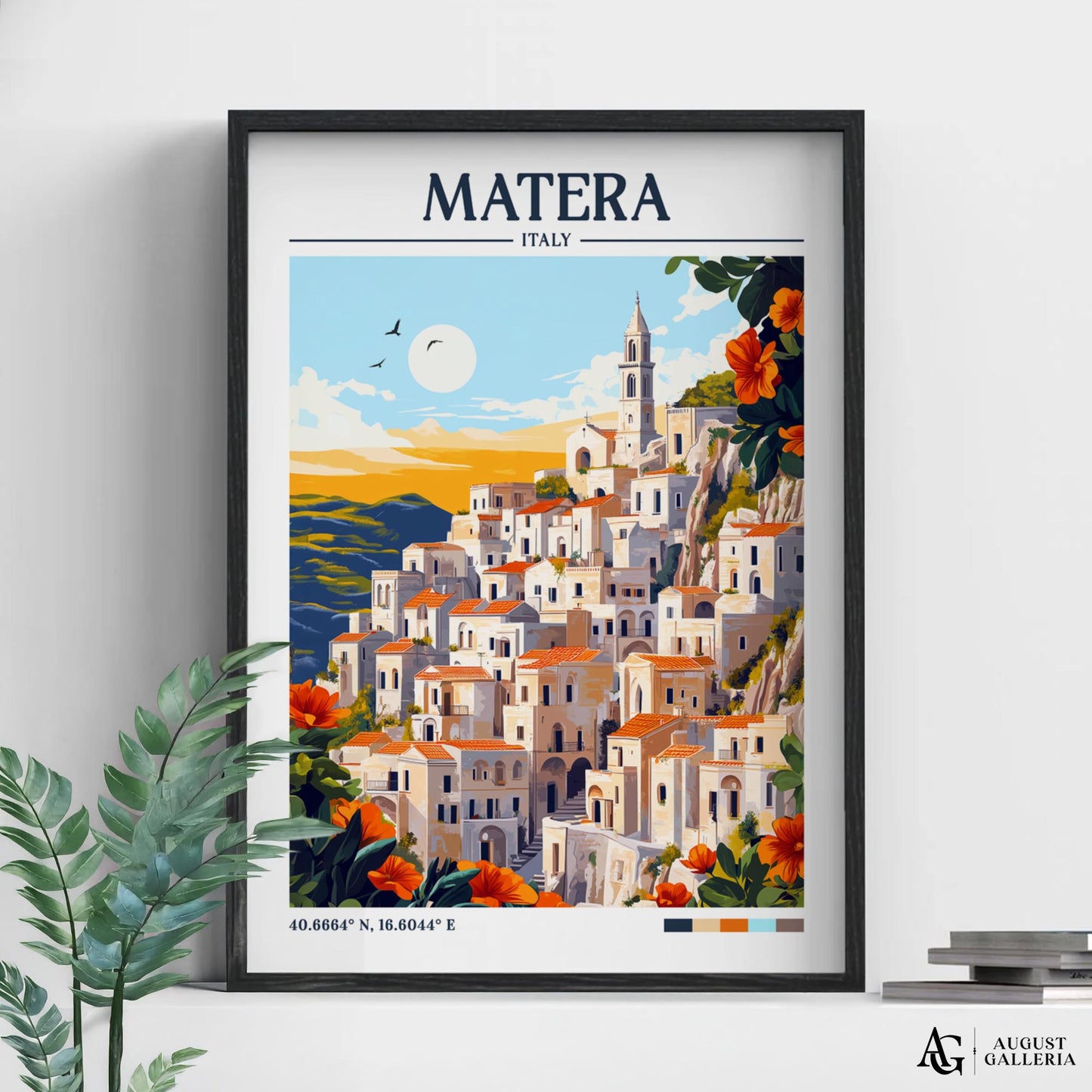 Matera Italy Retro Travel Print