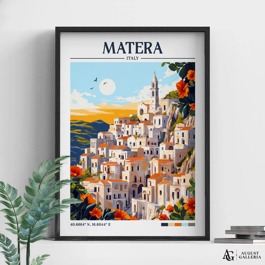 Matera Italy Retro Travel Print