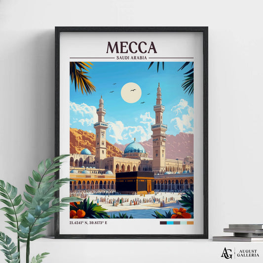 Mecca Retro Travel Print