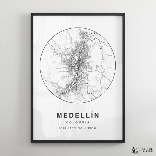 Medellín Minimalist Map