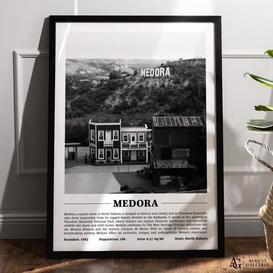 Medora Black & White City Print