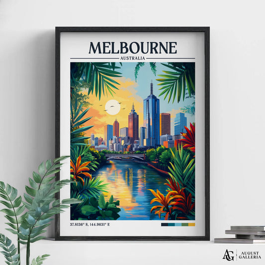 Melbourne Australia Retro Travel Print