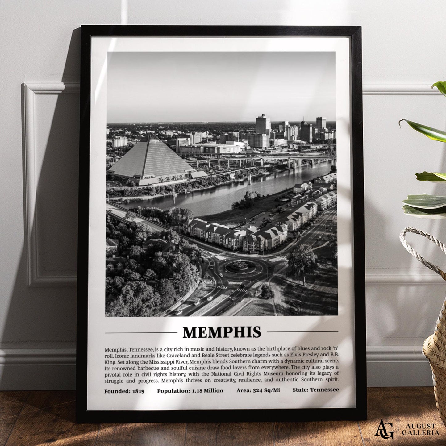 Memphis Black & White City Print