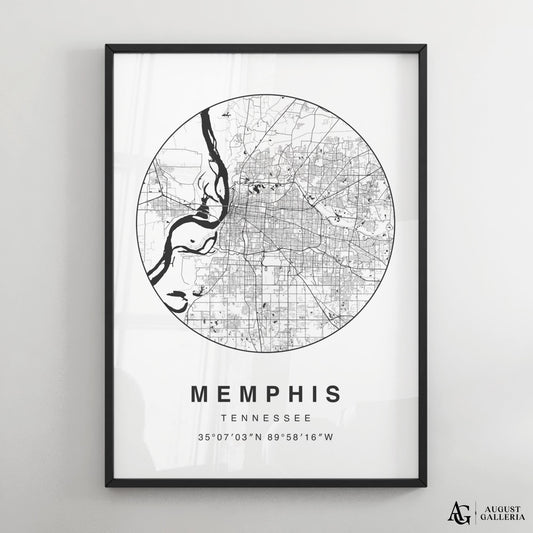 Memphis Minimalist Map