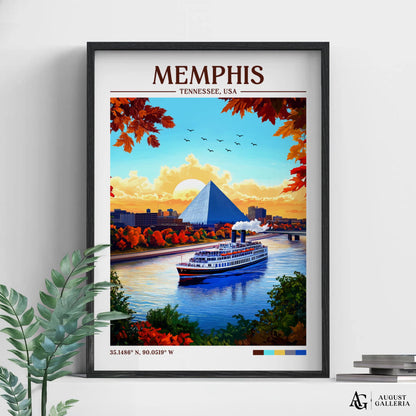 Memphis Tennessee Retro Travel Print