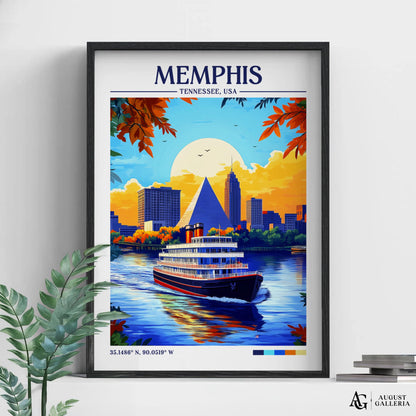 Memphis Tennessee Retro Travel Print