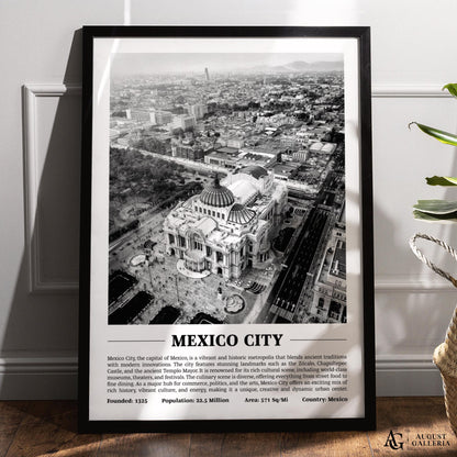 Mexico City Black & White City Print