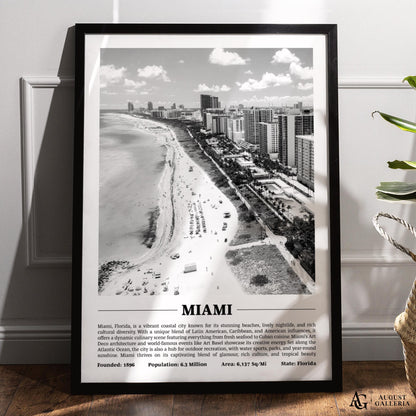 Miami Black & White City Print