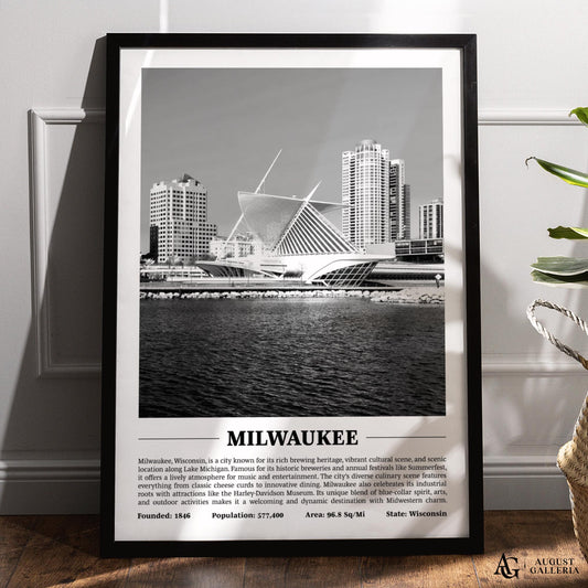 Milwaukee Black & White City Print