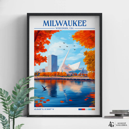 Milwaukee Wisconsin Retro Travel Print