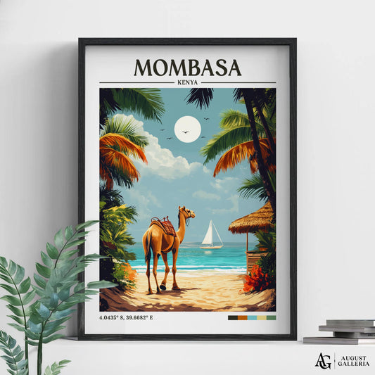 Mombasa Kenya Retro Travel Print