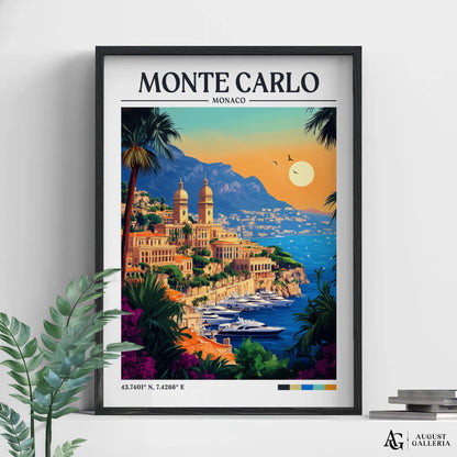 Monte Carlo Retro Travel Print