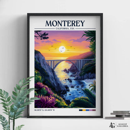 Monterey California Retro Travel Print
