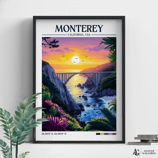 Monterey California Retro Travel Print