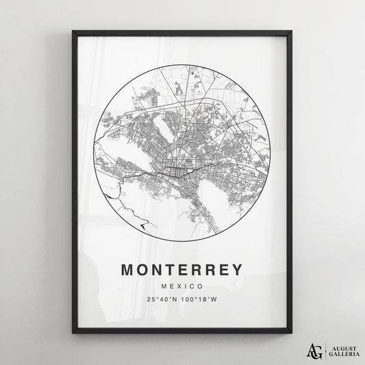 Monterrey Minimalist Map