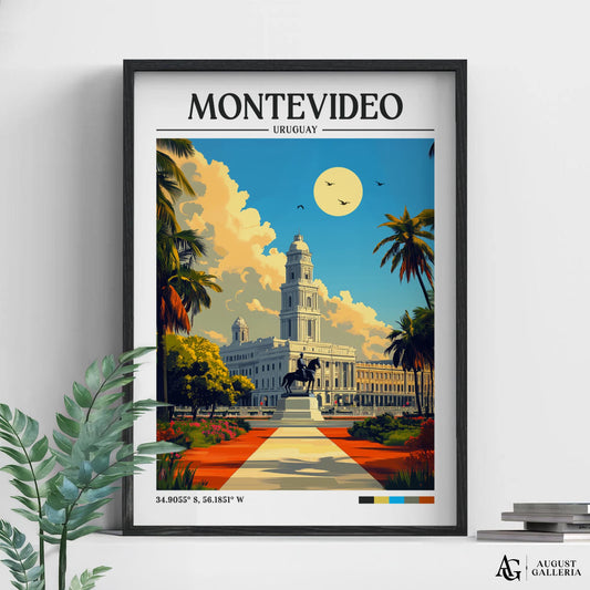Montevideo Uruguay Retro Travel Print