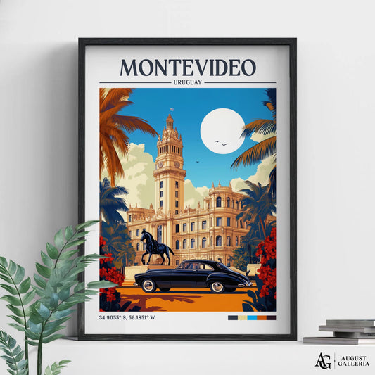 Montevideo Uruguay Retro Travel Print