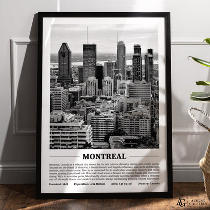 Montreal Black & White City Print
