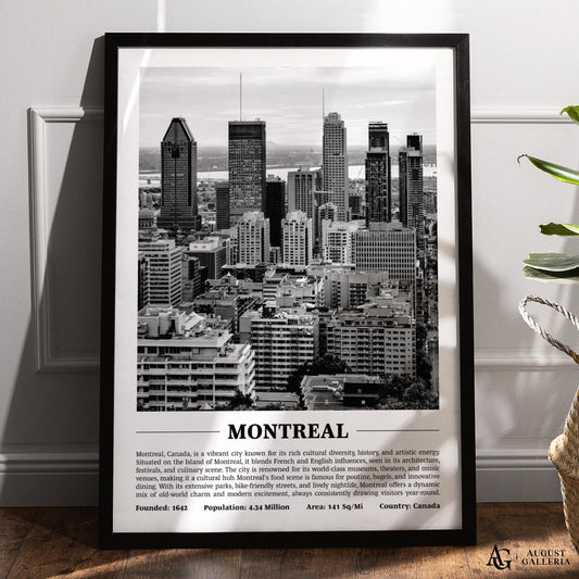 Montreal Black & White City Print