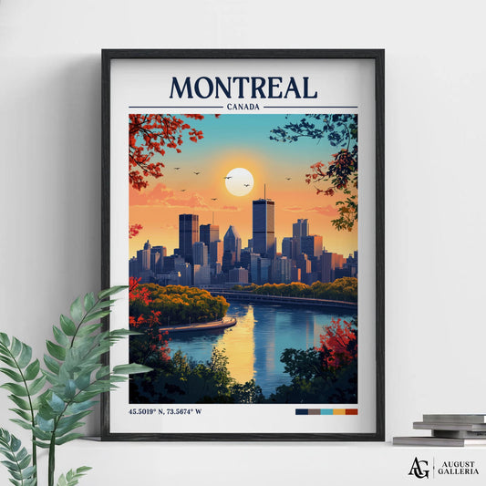 Montreal Canada Retro Travel Print