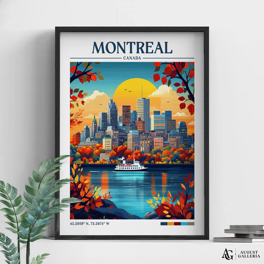 Montreal Canada Retro Travel Print