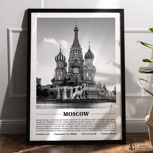 Moscow Black & White City Print