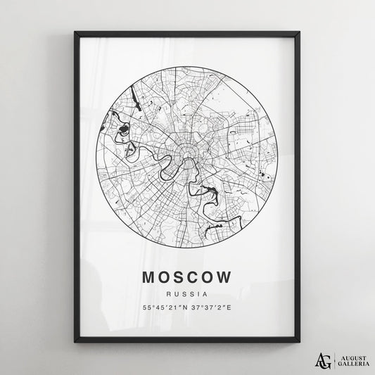 Moscow Minimalist Map