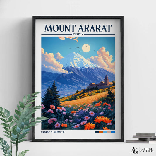Mount Ararat Retro Travel Print