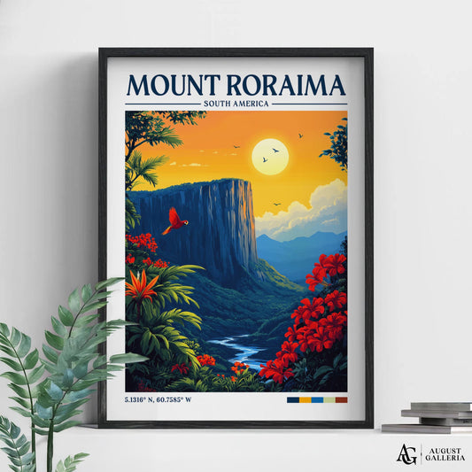 Mount Roraima Retro Travel Print