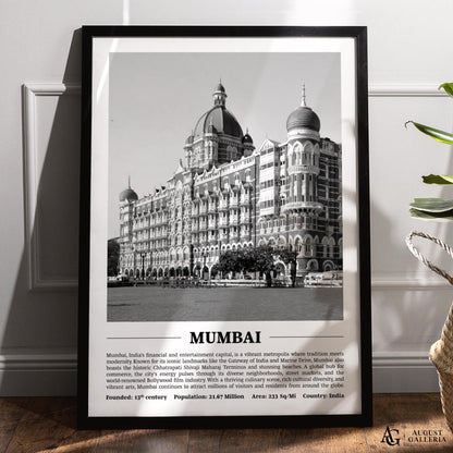 Mumbai Black & White City Print