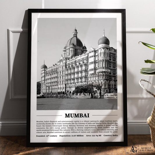 Mumbai Black & White City Print