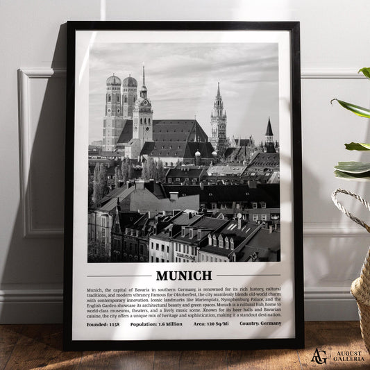 Munich Black & White City Print