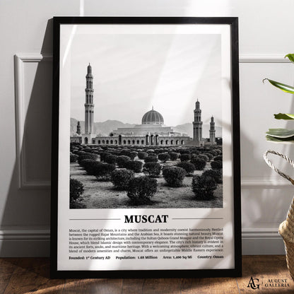 Muscat Black & White City Print