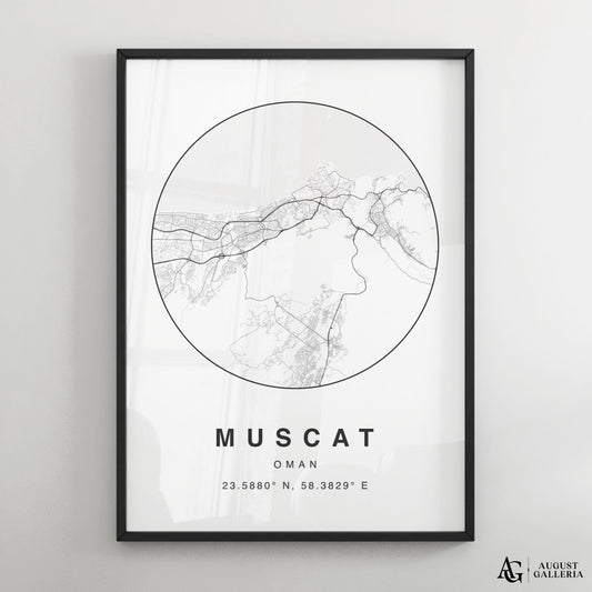 Muscat Minimalist Map