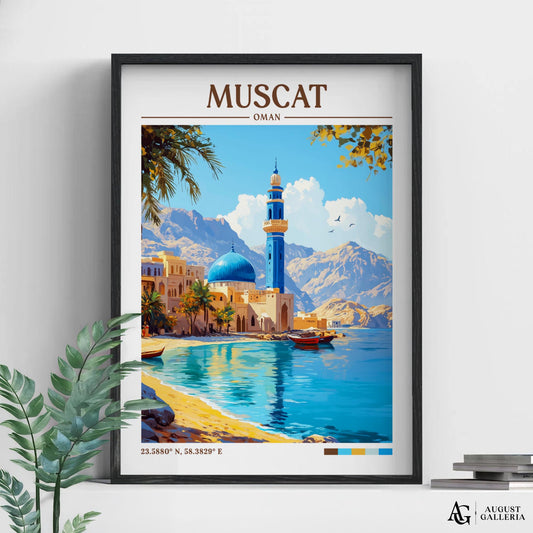 Muscat Oman Retro Travel Print