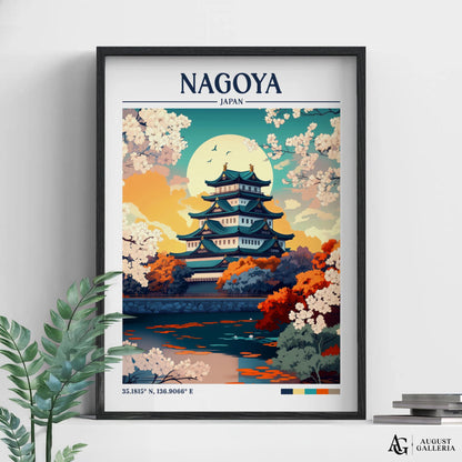 Nagoya Japan Retro Travel Print