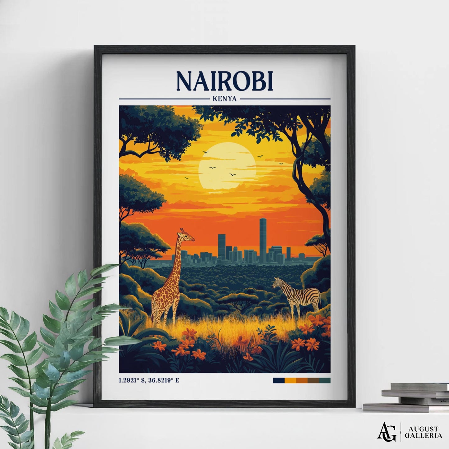 Nairobi Kenya Retro Travel Print