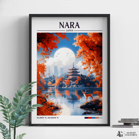 Nara Japan Retro Travel Print