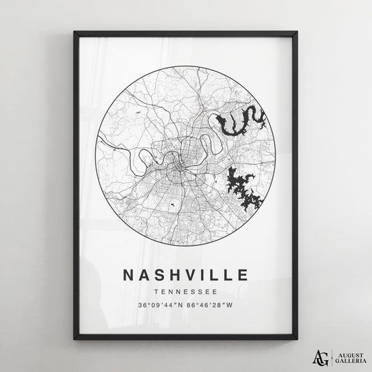 Nashville Minimalist Map