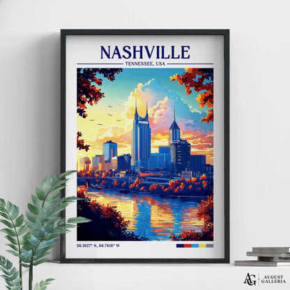 Nashville Tennessee Retro Travel Print