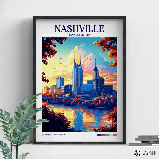 Nashville Tennessee Retro Travel Print